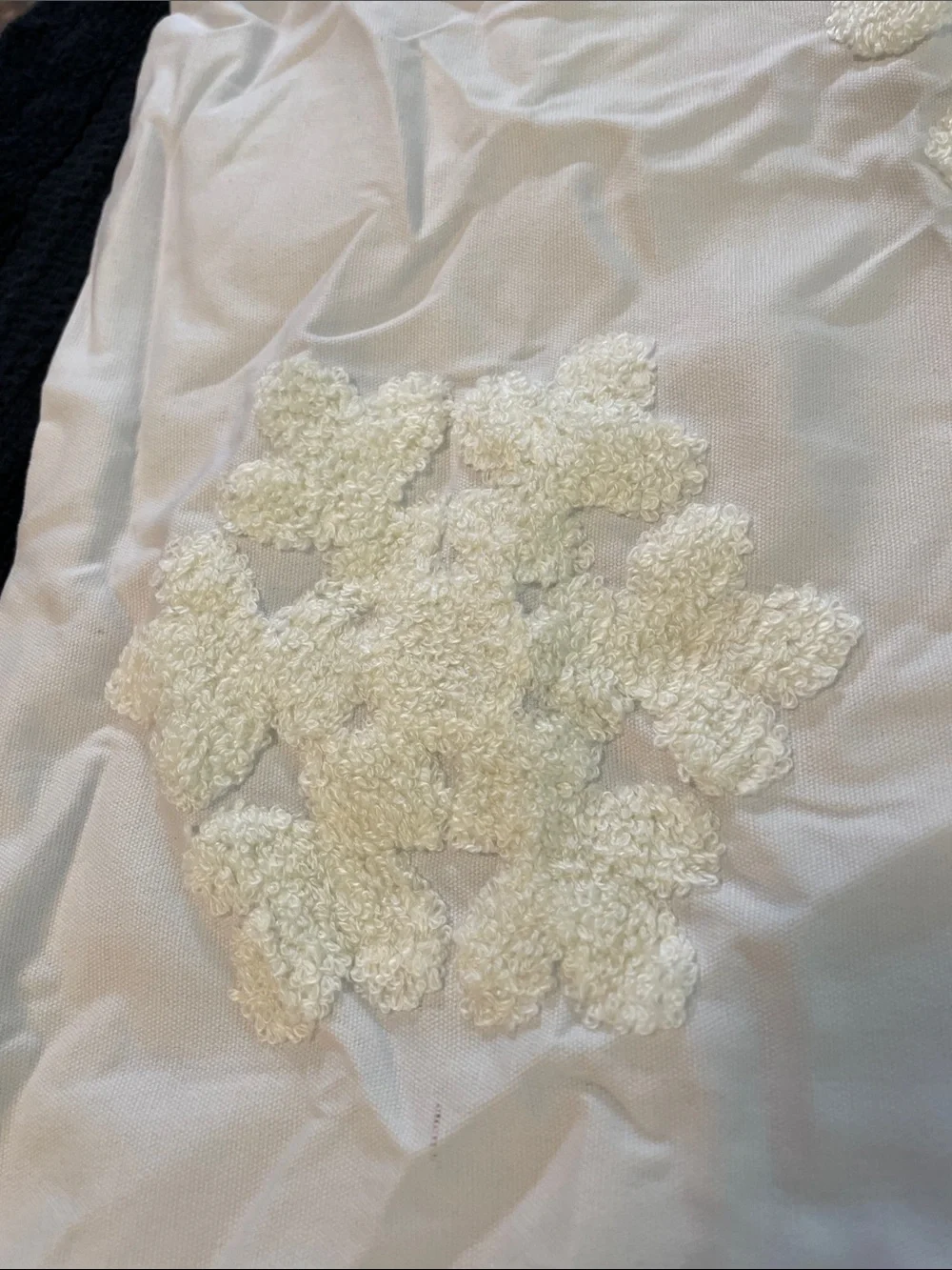 White textured, tonal, snowflake Accent Pillow Covers - nwt